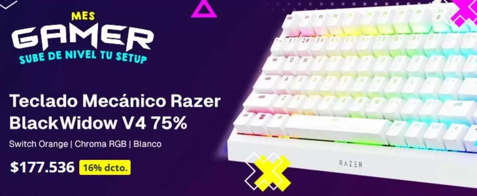 Razer - Teclado Mecánico  Black Widow V4 75%