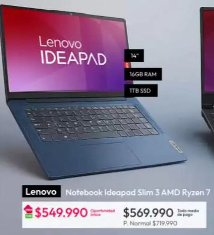 Lenovo - Notebook Ideapad Slim 3 Amd Ryzen 7