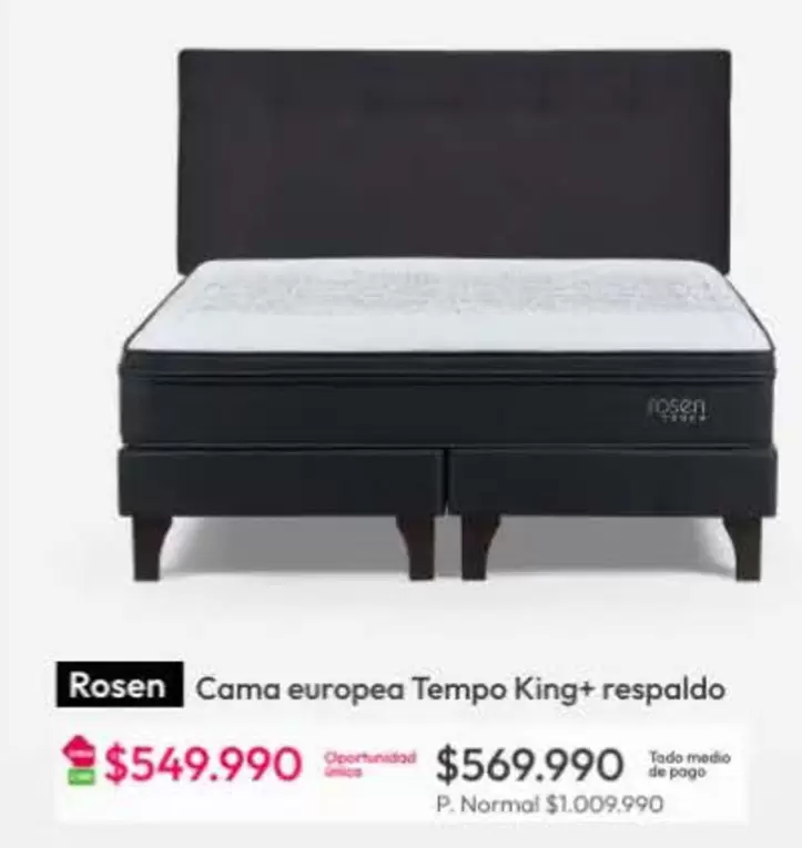 Rosen - Cama Europea Tempo King+ Respaldo