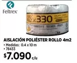 Aislacion Poliester Rollo 4m2