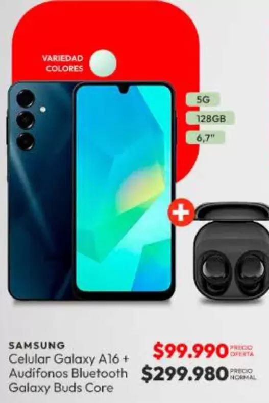 Samsung - Celular Galaxy A16 + Atudifrons Bluetooth Galaxy Buds Core