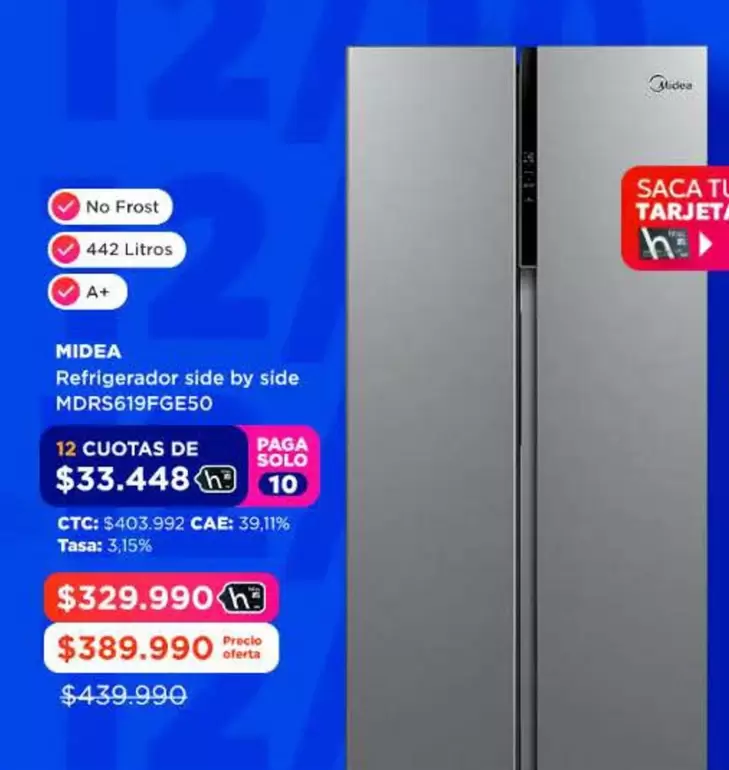 Midea -  Refrigerador Side By Side Mdrs6195fg650
