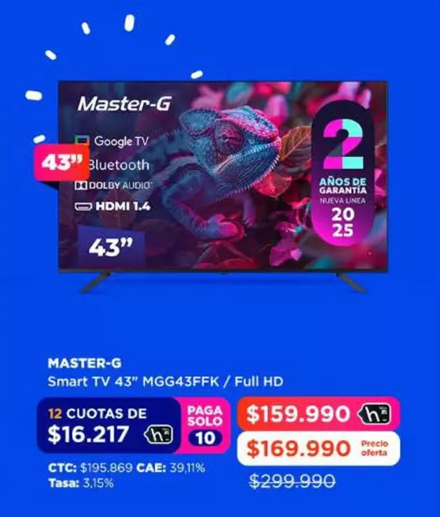 Master-G - Smart Tv 43" MGG43FFK / Full HD