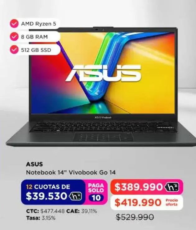 Asus - Notebook 14" Vivobook Go 14