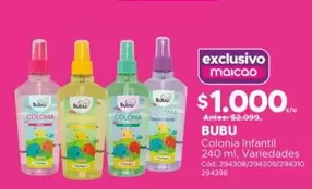 Bubu - Colonia Infantil 240 Ml, Variedaddes
