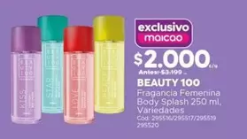 Beauty 100 - Fragancia Femenina Body Splash