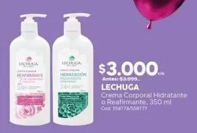 Crema Corporal Hidratante O Reafirmante