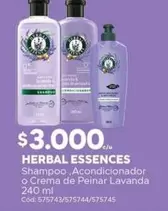 Herbal Essences - Shampoo, Acondicionador O Crema De Peinar Lavanda
