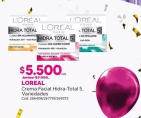 L'Oréal - Crema Facial Hidra-Total 5 Variedad