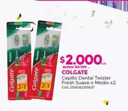 Colgate - Cepillo Dental Twister Fresh Suave O Medio
