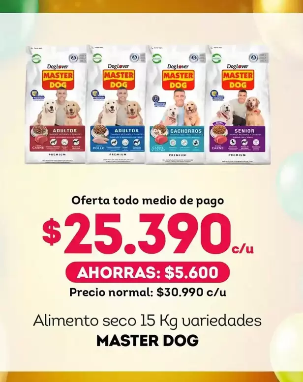 Master Dog - Alimento seco 15 kg uariedades