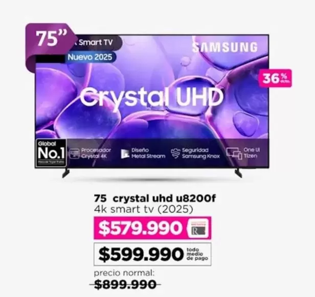 Samsung - 75 Crystal UHD U8200F
