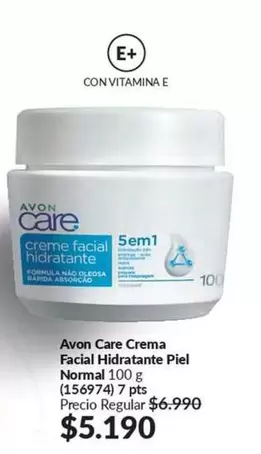 Care+ - Avon Care Crema Facial Hidratante Piel Normal