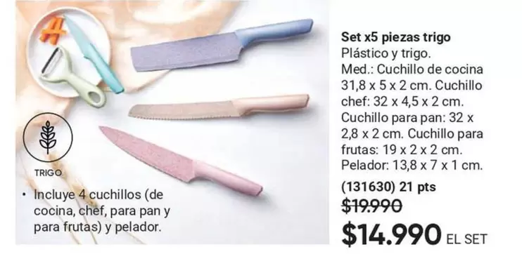 Chef - Set X5 Piezas Trigo
