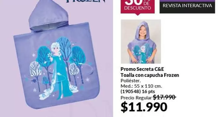 Frozen - Promo Secreta C&E Toalla Con Capucha