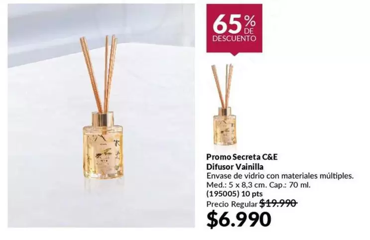 Promo Secrets C&E Difusor Vainilla