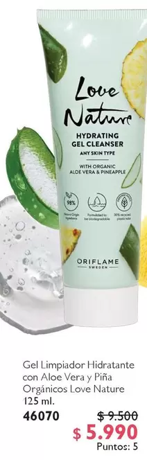 Nova - Gel Limpiador Hidratante Con Aloe Vera Y Fina Orgánicos Love Nature