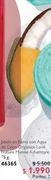 Jabon En Barra Con Agua De Coco Organico Love Nature Marine Adventure
