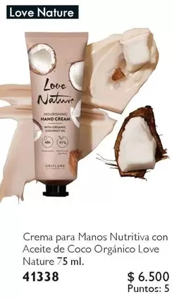 Crema Para Manos Nutritiva Con Aceite De Coco Organico Love Nature