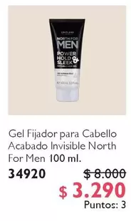 Power - Gel Fijador Para Cabello Acabado Invisible North For Men