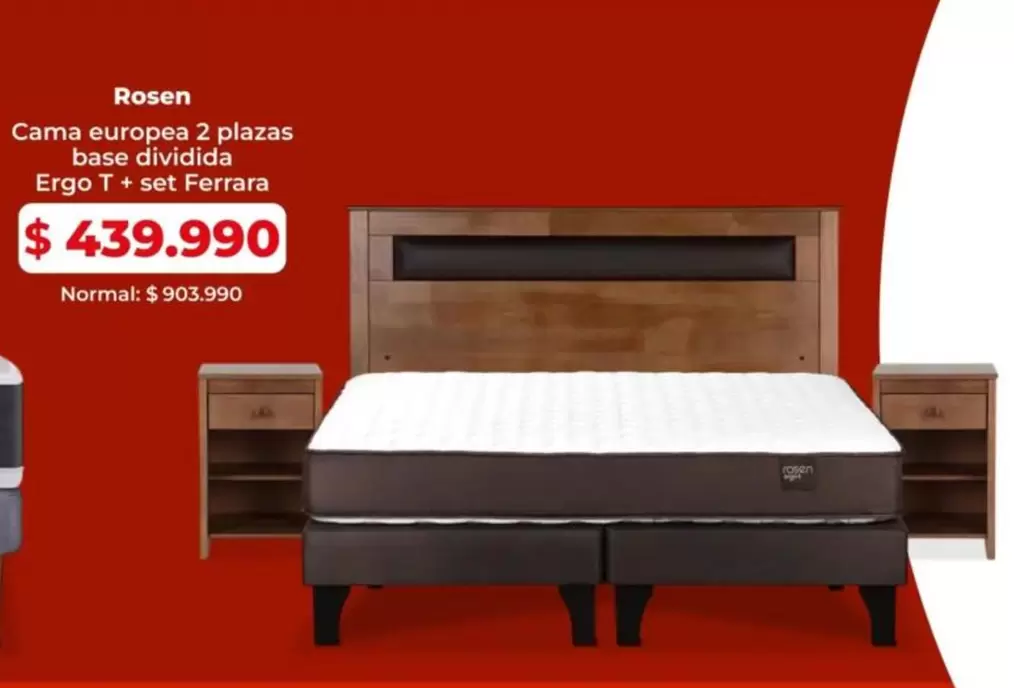 Rosen - Cama Europaea 2 Plazas Base Divida