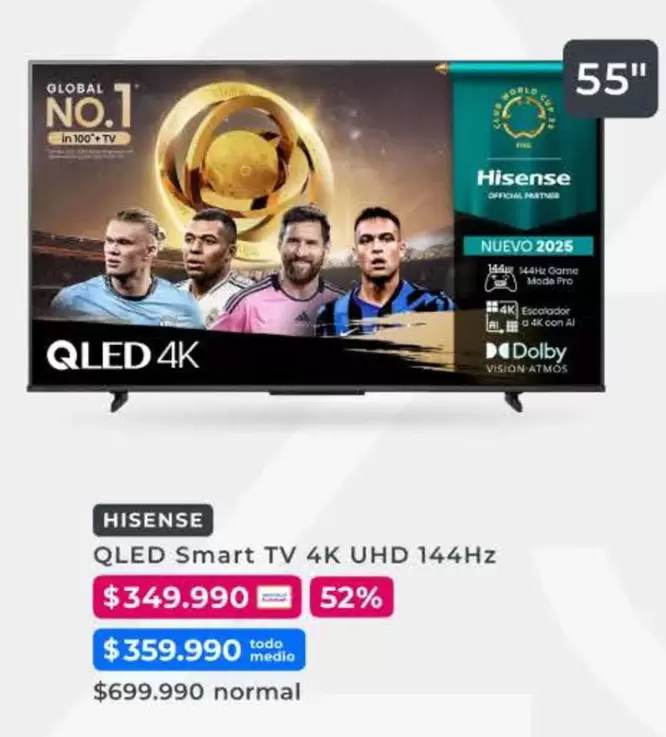 Hisense - Qled Smart Tv 4k Uhd 144hz