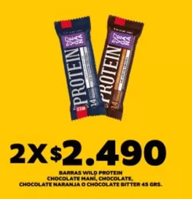 Barras Wild Protein Chocolate Mani