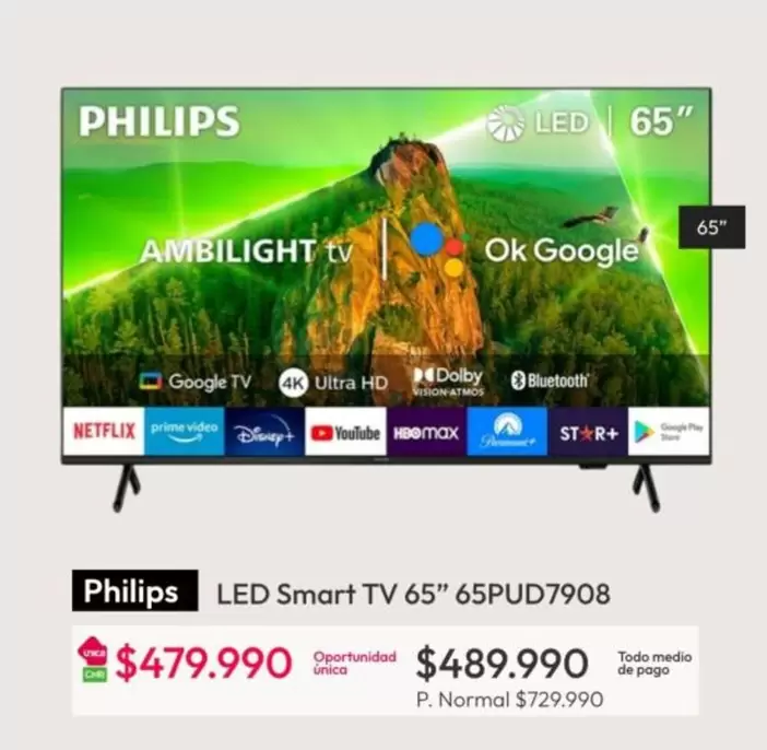 Philips - Led Smart Tv 65 65pud7908