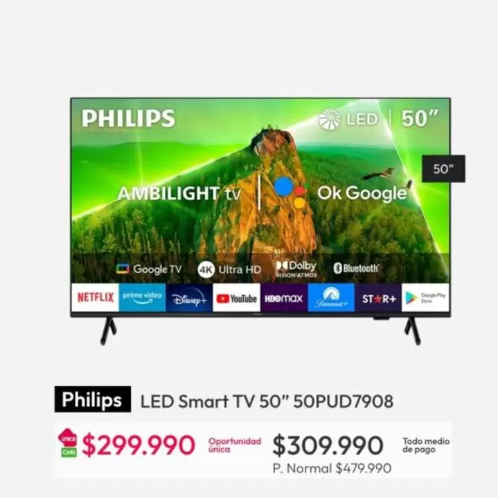 Philips - Led Smart TV 50" 50PUD7908