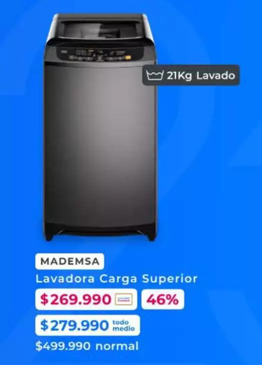 Mademsa - Lavadora Carga Superior