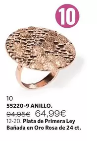 Plato De Primera Ley Banada En Oro Rosa De 24 Ct.