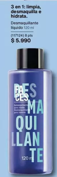 120 - 3 En 1: Limpia, Desmaquilla E Hidrata