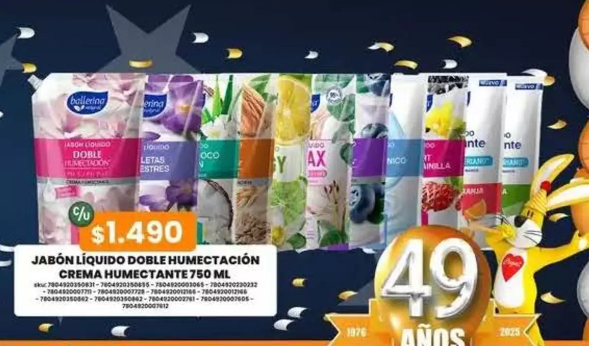 Jabon Liquido Doble Humectacion Crema Humectante