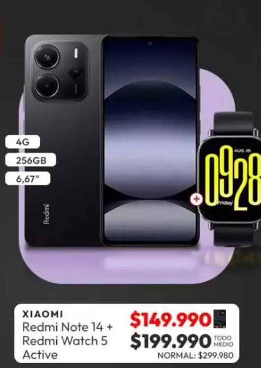 Xiaomi - Redmi Note 14 + Redmi Watch 5 Active