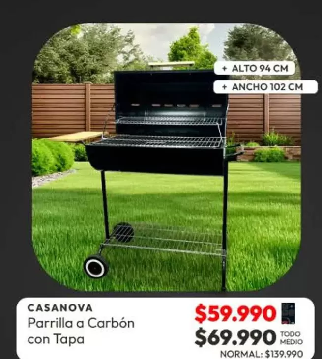 Parrilla A Carbon Con Tapa