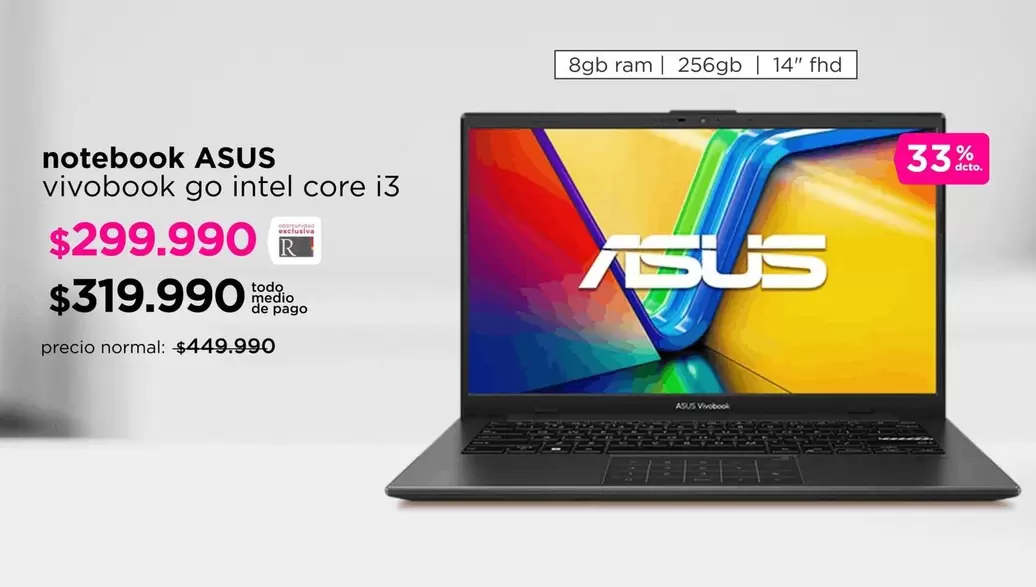 Asus - Notebook Vivobook Go Intel Core I3