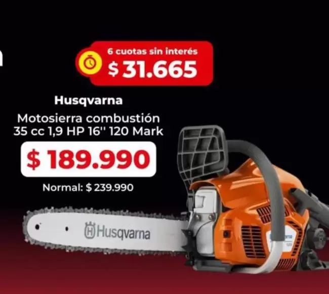 HP - Motosierra Combustién 35 Cc 1.9 Hp 16' 120 Mark