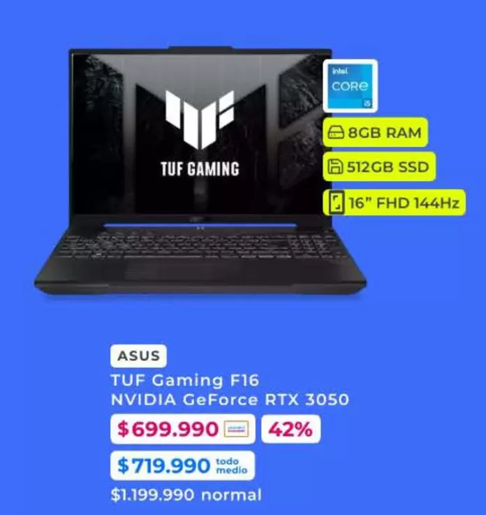 Asus - Tuf Gaming F16 Nvidia Geforce Rtx 3050