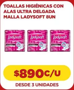 Ladysoft - Toallas Higienicas Con Alas Ultra Delgada Malla  8un