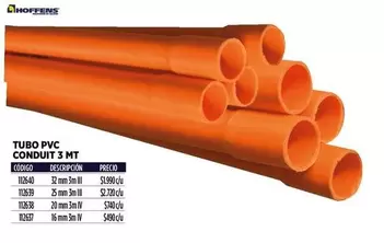 Hoffens - Tubo Pvc Connut 3 Mt