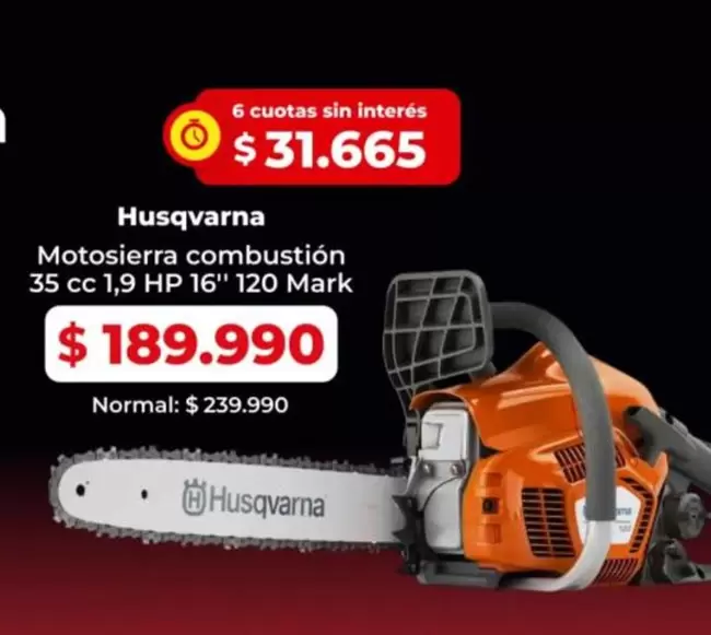 HP - Motosierra Combustién 35 Cc 1.9 Hp 16' 120 Mark