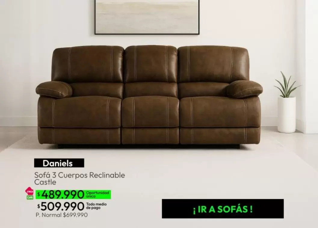 Sofa 3 Cuerpos Reclinable