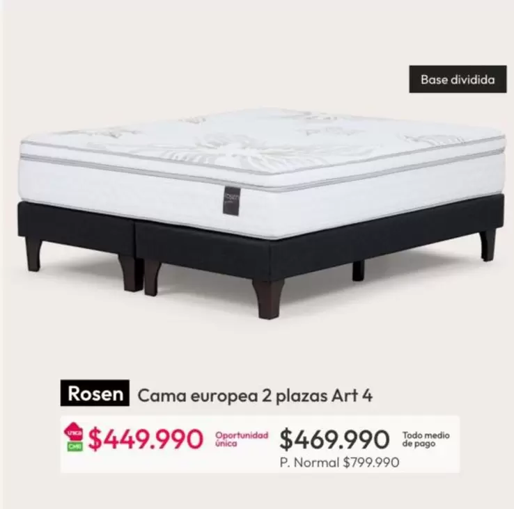 Rosen - Cama Europea 2 Plazas Art 4