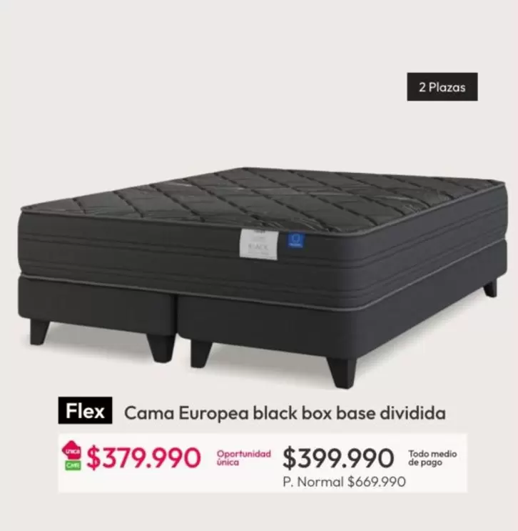 Flex - Cama Europea Black Box Base Dividida