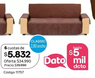6 cuotas de 2.8 cuña