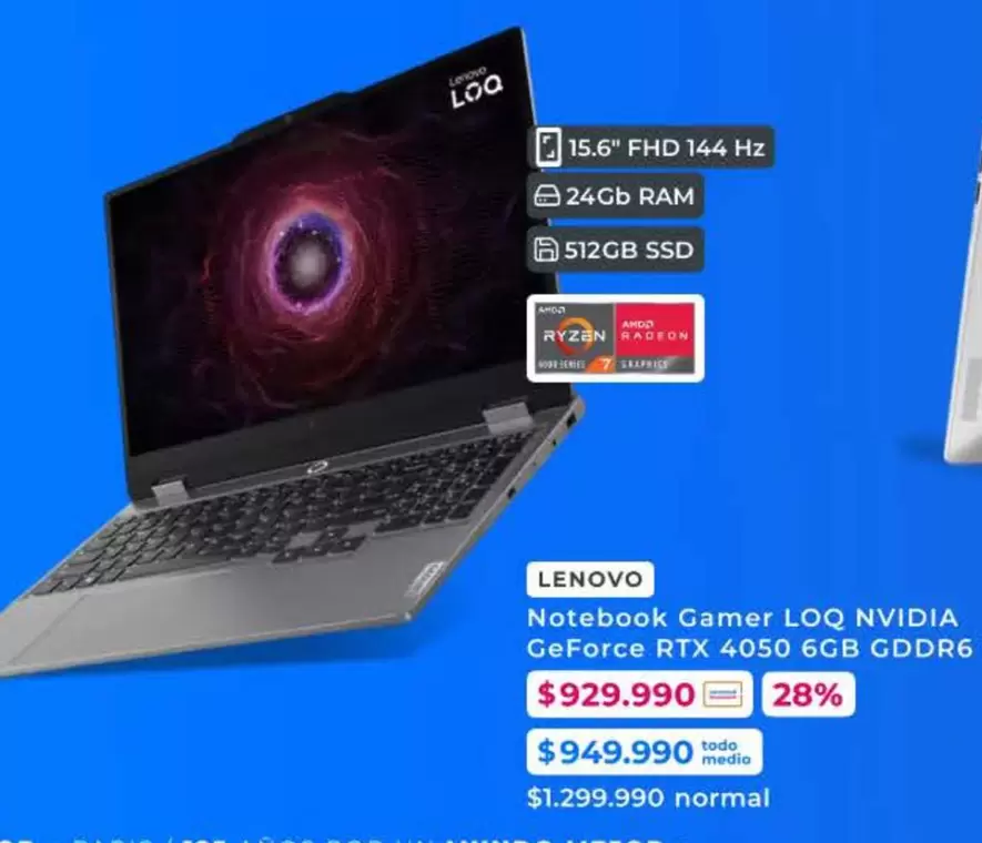 Lenovo - Notebook Gamer Loq Nvidia Geforce RTX 4050