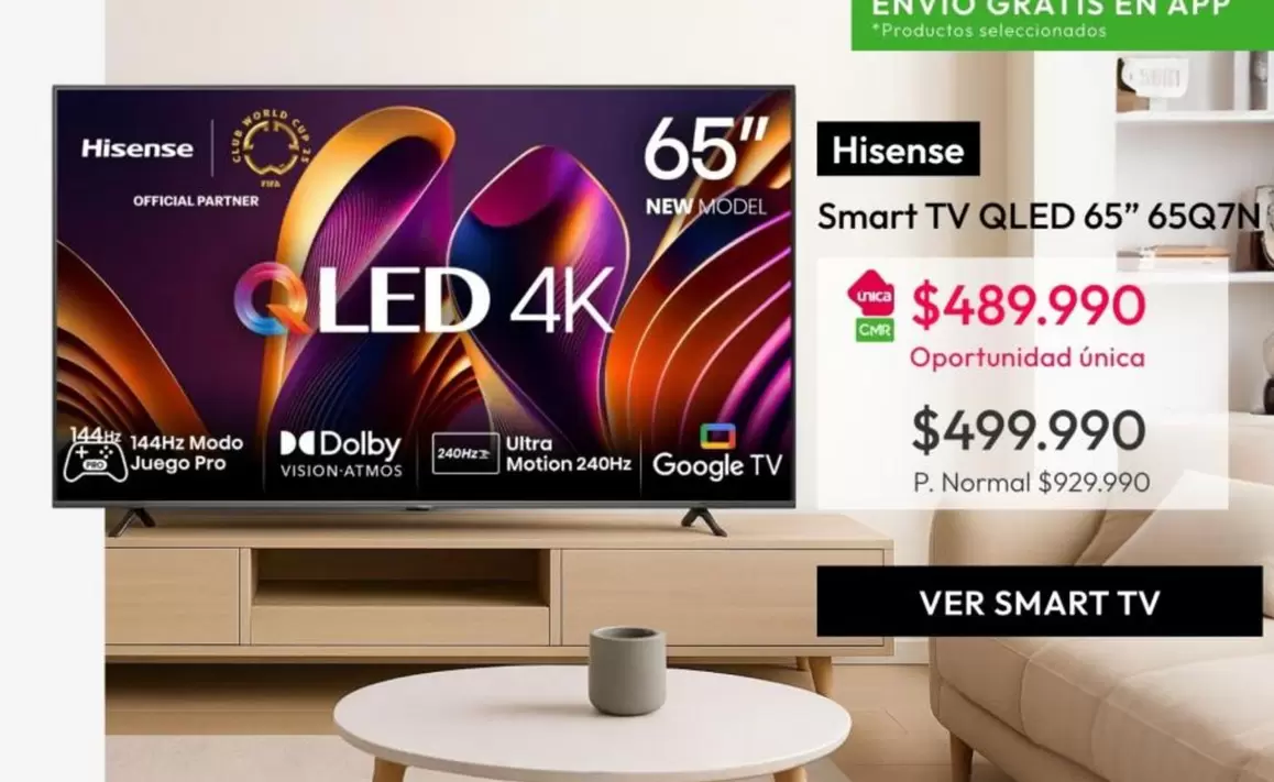Hisense - Smart Tv Qled 65" 65Q7N