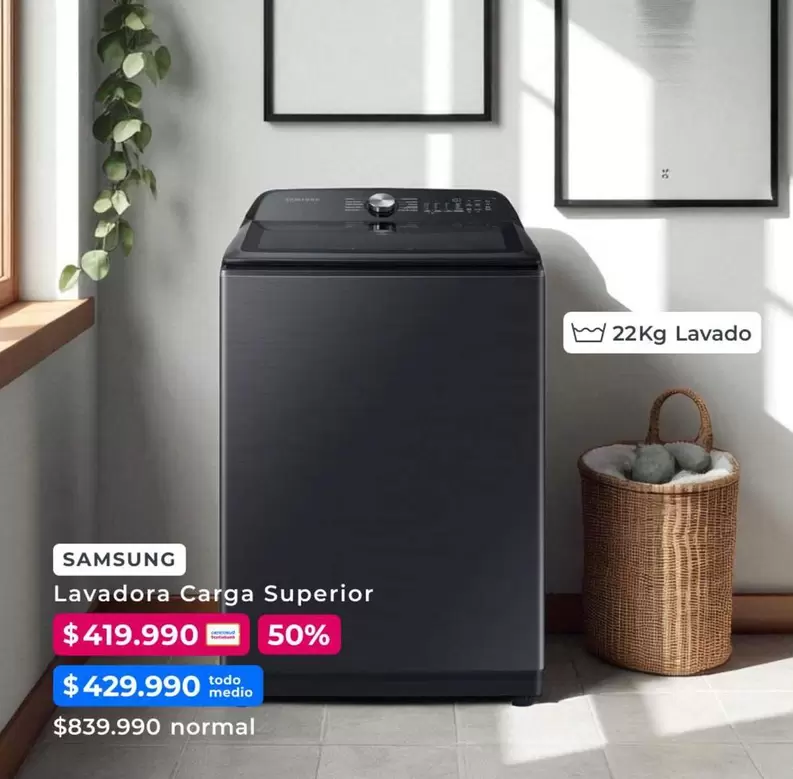 Samsung - Lavadora Carga Superior