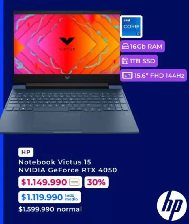 HP - Notebook Victus 15 NVIDLA RTX 4050