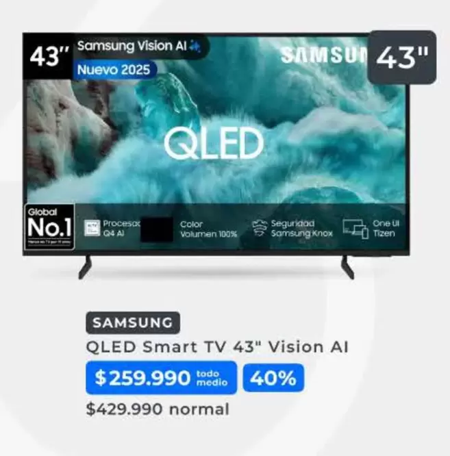 Samsung - Qled Smart Tv 43" Vision Al